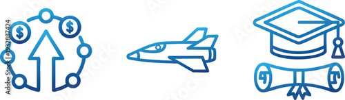 Delivery Logistics and Shipping Line Icons