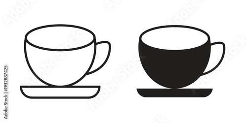 Coffee icons. Vector illustration. Editable stroke. Isolated icon suitable for web,