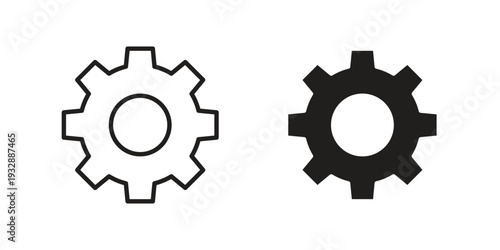 Cogwheel icons. Vector illustration. Editable stroke. Isolated icon suitable for web,