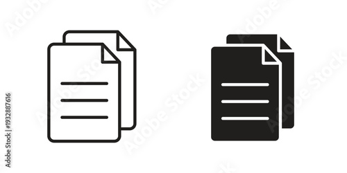 Copy icons. Vector illustration. Editable stroke. Isolated icon suitable for web,