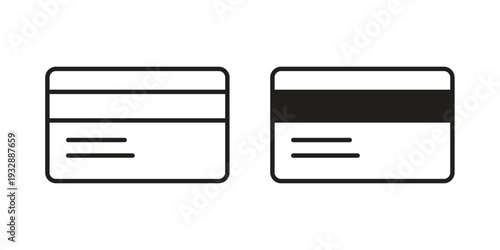 Credit card icons. Vector illustration. Editable stroke. Isolated icon suitable for web,