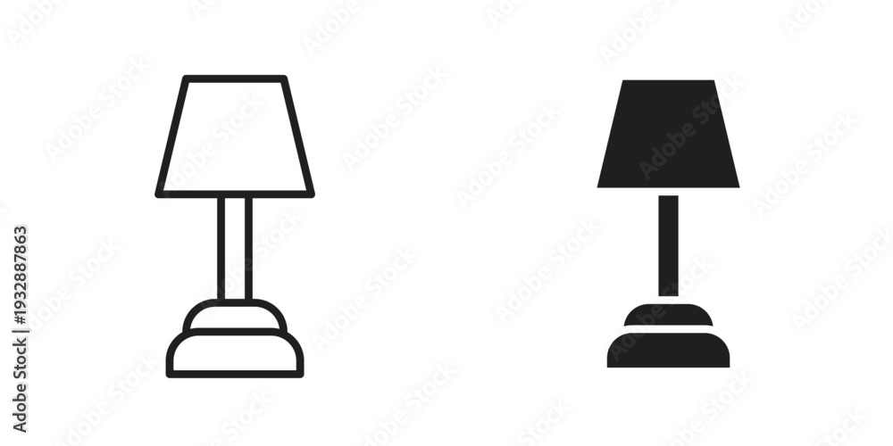 Obraz premium Desk lamp icons. Vector illustration. Editable stroke. Isolated icon suitable for web,