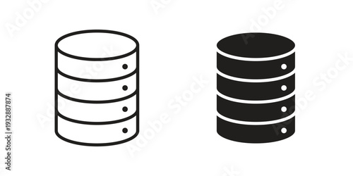 Database icons. Vector illustration. Editable stroke. Isolated icon suitable for web,