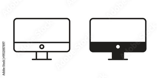 Desktop icons. Vector illustration. Editable stroke. Isolated icon suitable for web,