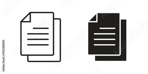 Document icons. Vector illustration. Editable stroke. Isolated icon suitable for web,