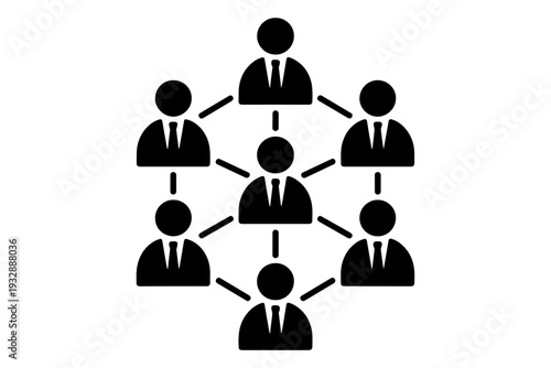 hierarchical structure and its roles depicted through connected business people