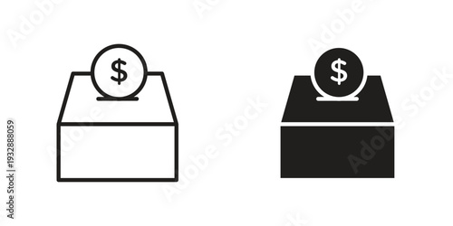 Donations icons. Vector illustration. Editable stroke. Isolated icon suitable for web,