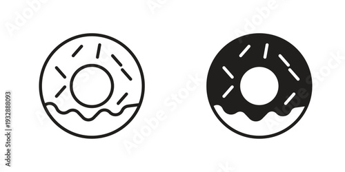 Donut icons. Vector illustration. Editable stroke. Isolated icon suitable for web,