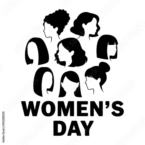 diverse women silhouette icon set