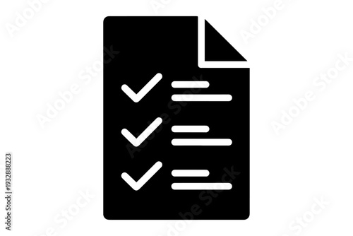 streamlined checklist icon, emphasizing precision and productivity