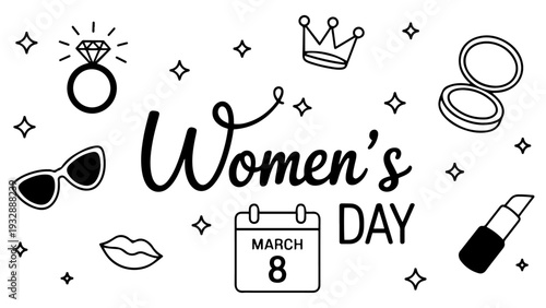womens day glam icon vector