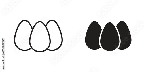 Egg icons. Vector illustration. Editable stroke. Isolated icon suitable for web,