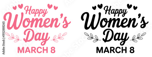 8th march womens day typography design