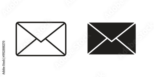 Email icons. Vector illustration. Editable stroke. Isolated icon suitable for web,