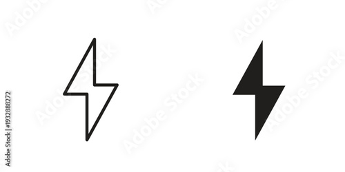 Electricity icons. Vector illustration. Editable stroke. Isolated icon suitable for web,