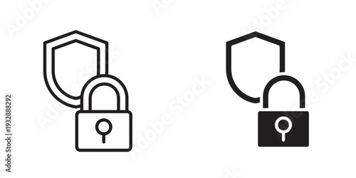 Encryption icons. Vector illustration. Editable stroke. Isolated icon suitable for web,