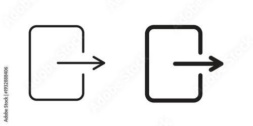 Exit icons. Vector illustration. Editable stroke. Isolated icon suitable for web,