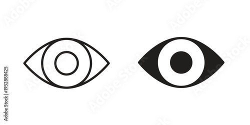 Eye icons. Vector illustration. Editable stroke. Isolated icon suitable for web,