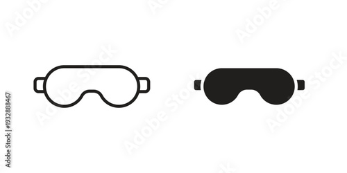 Eye mask icons. Vector illustration. Editable stroke. Isolated icon suitable for web,