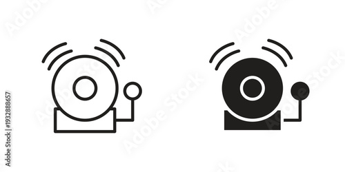 Fire alarm icons. Vector illustration. Editable stroke. Isolated icon suitable for web,