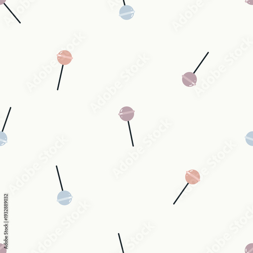 Seamless pattern with lollipop. Vector cartoon illustration. For greeting card, posters, banners, the card, printing on the pack, printing on clothes, fabric, wallpaper.	