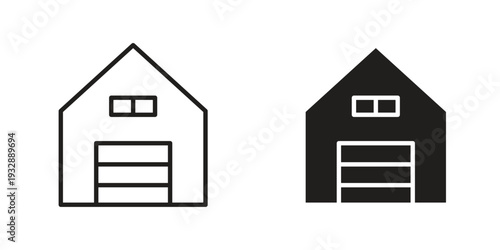 Garage icons. Vector illustration. Editable stroke. Isolated icon suitable for web,