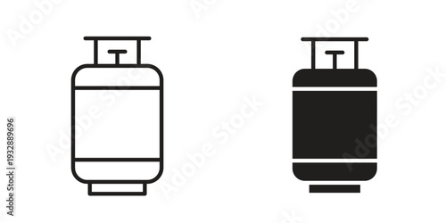 Gas cylinders icons. Vector illustration. Editable stroke. Isolated icon suitable for web,