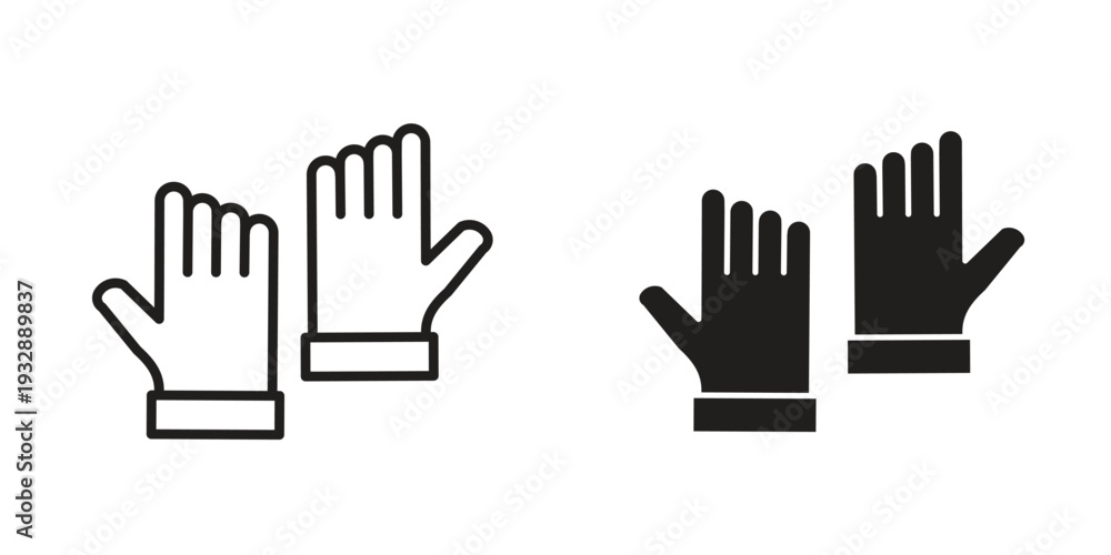 Fototapeta premium Glove icons. Vector illustration. Editable stroke. Isolated icon suitable for web,