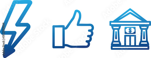 Energy Power and Government Building Icons