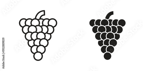 Grapes icons. Vector illustration. Editable stroke. Isolated icon suitable for web,