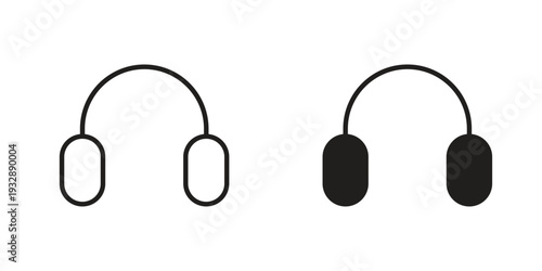 Headphones icons. Vector illustration. Editable stroke. Isolated icon suitable for web,
