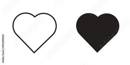 Heart icons. Vector illustration. Editable stroke. Isolated icon suitable for web,