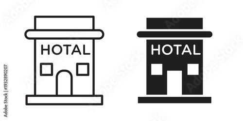 hotel icons. Vector illustration. Editable stroke. Isolated icon suitable for web,