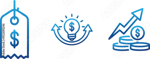 Finance Investment and Profit Growth Icons