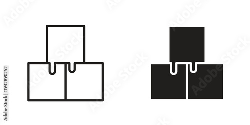 Ice icons. Vector illustration. Editable stroke. Isolated icon suitable for web,