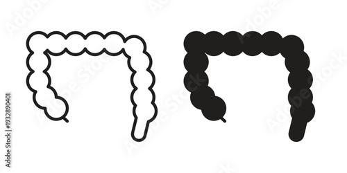 Intestines icons. Vector illustration. Editable stroke. Isolated icon suitable for web,