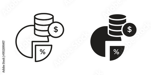 Investment icons. Vector illustration. Editable stroke. Isolated icon suitable for web,