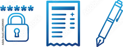 Password Security and Document Edit Icons