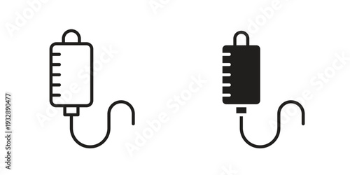 IV bag icons. Vector illustration. Editable stroke. Isolated icon suitable for web,