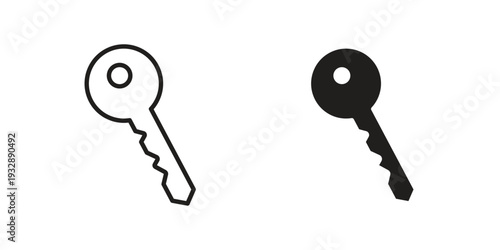 key icons. Vector illustration. Editable stroke. Isolated icon suitable for web,