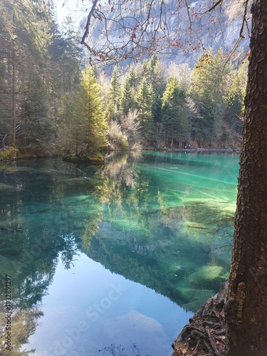 Der Blausee ist trotz seiner geringen Grösse einer der bekanntesten Bergseen der Schweiz. Er ist ein beliebtes Ausflugsziel im Berner Oberland.