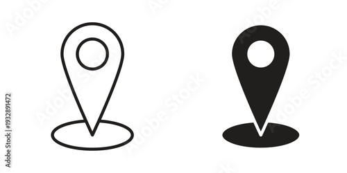 Location icons. Vector illustration. Editable stroke. Isolated icon suitable for web,