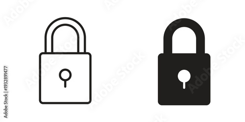 Lock closed icons. Vector illustration. Editable stroke. Isolated icon suitable for web,