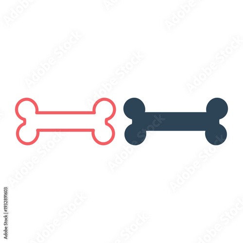 Vector dog bone icons set. Bones flat symbol of human body for web design or mobile app.