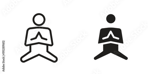 Meditation icons. Vector illustration. Editable stroke. Isolated icon suitable for web,