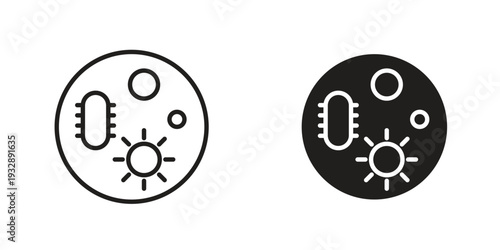 Microorganism icons. Vector illustration. Editable stroke. Isolated icon suitable for web,