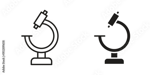 Microscope icons. Vector illustration. Editable stroke. Isolated icon suitable for web,