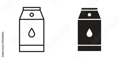 Milk carton icons. Vector illustration. Editable stroke. Isolated icon suitable for web,