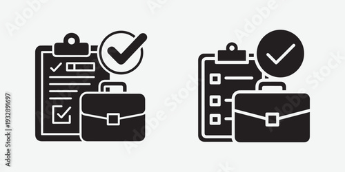 Business trip checklist completion icon
