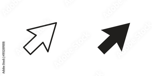 Mouse pointer icons. Vector illustration. Editable stroke. Isolated icon suitable for web,